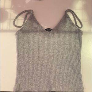 brandy melville grey v neck tank top